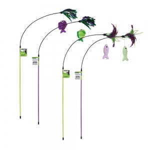 Go!Cat!Go! FISH TEASER WAND - Assorted Colours - Click for more info