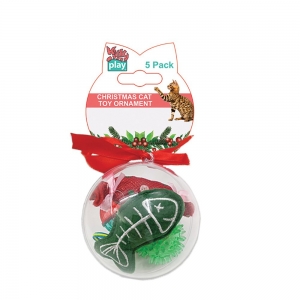 Kitty Play® CHRISTMAS CAT TOY ORNAMENT 5 PACK - Click for more info