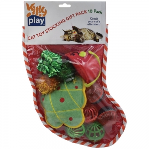 Kitty Play® CHRISTMAS CAT TOY STOCKING 10 PACK - Click for more info