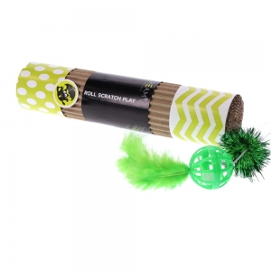 Scream CARDBOARD ROLLER CAT TOY Loud Green 24cm - Click for more info