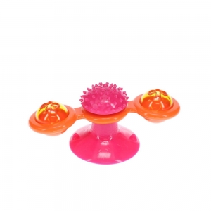 Scream SPINNING WINDMILL CAT TOY Loud Pink and Orange 16x7cm