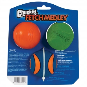Chuckit! FETCH MEDLEY BALLS Gen 2 - Medium 6cm (3pk)