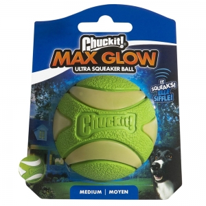 Chuckit! MAX GLOW ULTRA SQUEAKER BALL Medium 6cm - 1pk