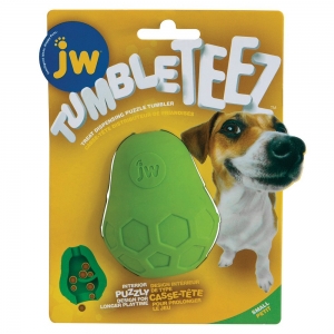 JW TUMBLE TEEZ DOG TREAT PUZZLER TOY Small - Green 7.3x6cm
