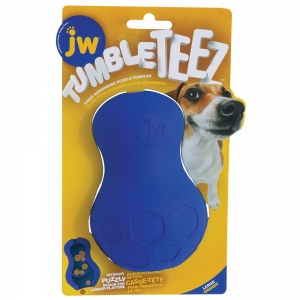 JW TUMBLE TEEZ DOG TREAT PUZZLER TOY Large - Blue 13x7.8cm