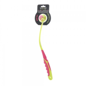Scream DELUXE GRIP BALL LAUNCHER SML Loud Green/Pink 46cm (Small 5cm Ball) - Click for more info