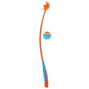 Scream DELUXE GRIP BALL LAUNCHER MED Loud Orange/Blue 65cm (Medium 6.5cm Ball)