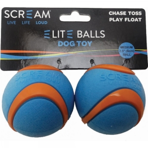 Scream ELITE BALL Loud Blue & Orange 2pk - Medium 6.5cm - Click for more info