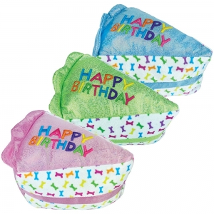 Multipet BIRTHDAY CAKE DOG TOY 15.2cm (Assorted Colours)