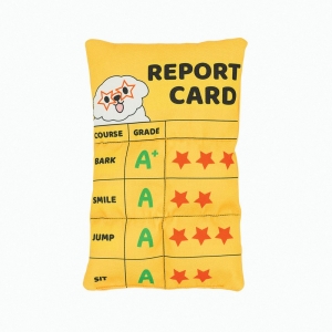HugSmart FUZZY FRIENDZ DOG TOY BARK TO SCHOOL REPORT CARD 22x14x1.5cm