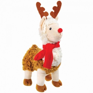 Prestige SNUGGLE PALS CHRISTMAS Llama w/ANTLERS 28cm - Click for more info
