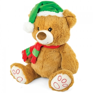 Snuggle Pals CHRISTMAS HOLIDAY BEAR w/HAT 23x19cm