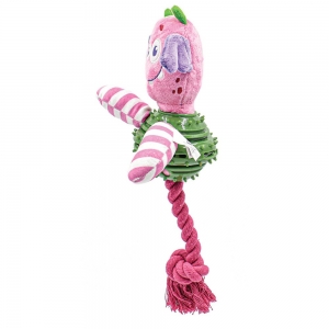 PuppyPlay SILLY FACE TREAT BELLY ARMOR PUPPY TOY - Pink 25x13x10cm