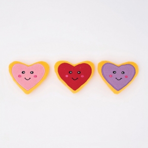 ZippyPaws MINIZ VALENTINES HEART COOKIES 3 Pack 8.5x8.5x2.5cm (each) - Click for more info
