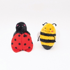 ZippyPaws CRINKLE 2PK BEE & LADY BUG 17.5x7.5x10cm - Click for more info