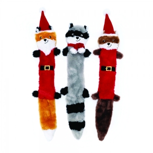 ZippyPaws HOLIDAY SKINNY PELTZ Large 3pk (Santa, Fox, Raccoon) 50.8x6.4cm