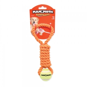 Flossy Chews TWISTER PULL TUG w/Mini Tennis Ball 28cm