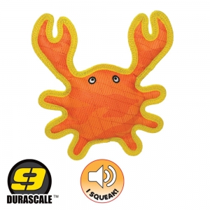 DuraForce CRAB Tiger Orange/Yellow 23x25x3.5cm - Tuff Scale 9 (1 Squeaker)