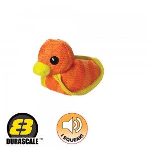 DuraForce DUCK Tiger Orange/Yellow 16.5x13.5x9cm - Tuff Scale 8 (1 Squeaker)