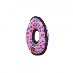 Tuffy JR's RING Pink Leopard 17.5x2.5cm - Tuff Scale 9 (3 Squeakers)