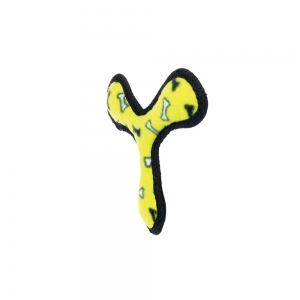 Tuffy JR's BOOMERANG Yellow Bones 20x3.5cm - Tuff Scale 8 (3 Squeakers)