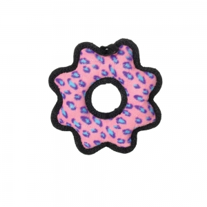 Tuffy JR's GEAR RING Pink Leopard 20x2.5cm - Tuff Scale 8 (3 Squeakers)