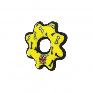 Tuffy JR's GEAR RING Yellow Bones 20x2.5cm - Tuff Scale 8 (3 Squeakers)