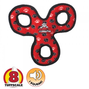 Tuffy JR's 3-WAY TUG Red Paws 27x27x4cm - Click for more info