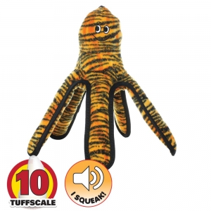 Tuffy MEGA LARGE OCTOPUS Tiger 36.5x40cm - Tuff Scale 10 (5 Squeakers)