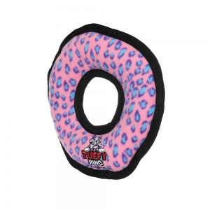Tuffy ULTIMATES RING Pink Leopard 28x4cm - Tuff Scale 9 (4 Squeakers)