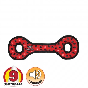 Tuffy ULTIMATES TUG-O-WAR Red Paws 20x56x3.5cm - Tuff Scale 9 (6 Squeakers)