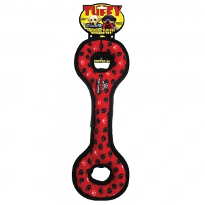 Tuffy ULTIMATES TUG-O-WAR Red Paws 20x56x3.5cm - Tuff Scale 9 (6 Squeakers)