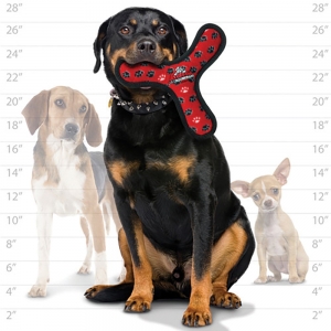 Tuffy ULTIMATES BOOMERANG Red Paws 28x28x2.5cm - Tuff Scale 8 (3 Squeakers)