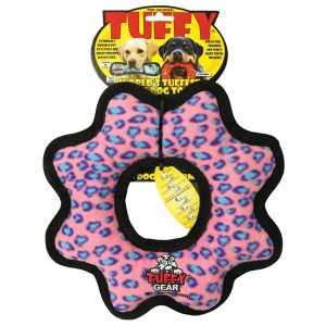 Tuffy ULTIMATES GEAR RING Pink Leopard 30.5x3.5cm - Tuff Scale 9 (4 Squeakers)