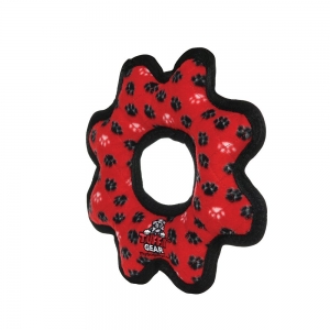 Tuffy ULTIMATES GEAR RING Red Paws 30.5x3.5cm - Tuff Scale 9 (4 Squeakers)