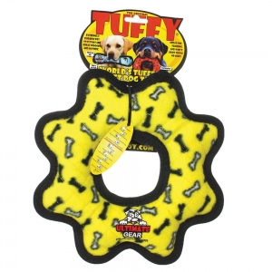 Tuffy ULTIMATES GEAR RING Yellow Bones 30.5x3.5cm - Tuff Scale 9 (4 Squeakers)