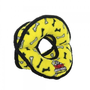 Tuffy ULTIMATES 4-WAY RING Yellow Bones 24x17.5x12.5cm - T Scale 9 (4 Squeakers)