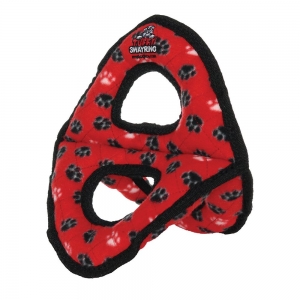 Tuffy ULTIMATES 3-WAY RING Red Paws 24x25x20cm - Tuff Scale 9 (3 Squeakers)
