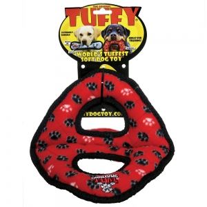 Tuffy ULTIMATES 3-WAY RING Red Paws 24x25x20cm - Tuff Scale 9 (3 Squeakers)